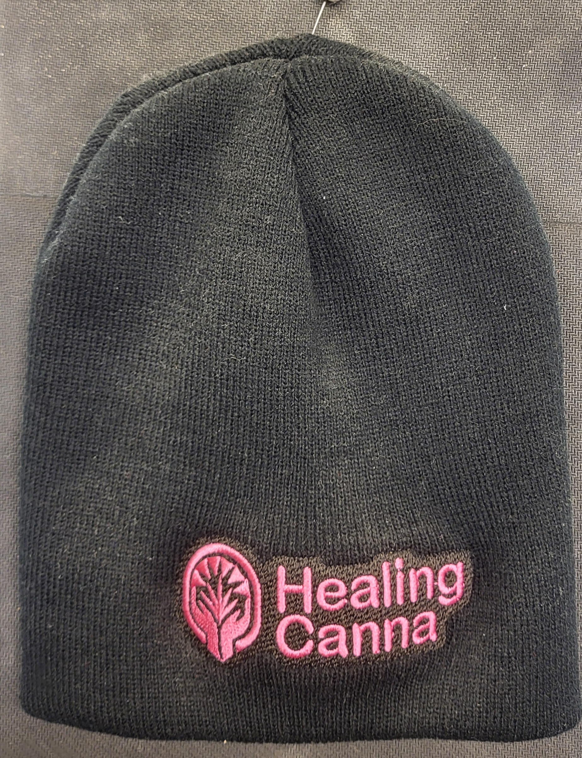Photograph of product: Healing Canna Beanie - Black/Pink
