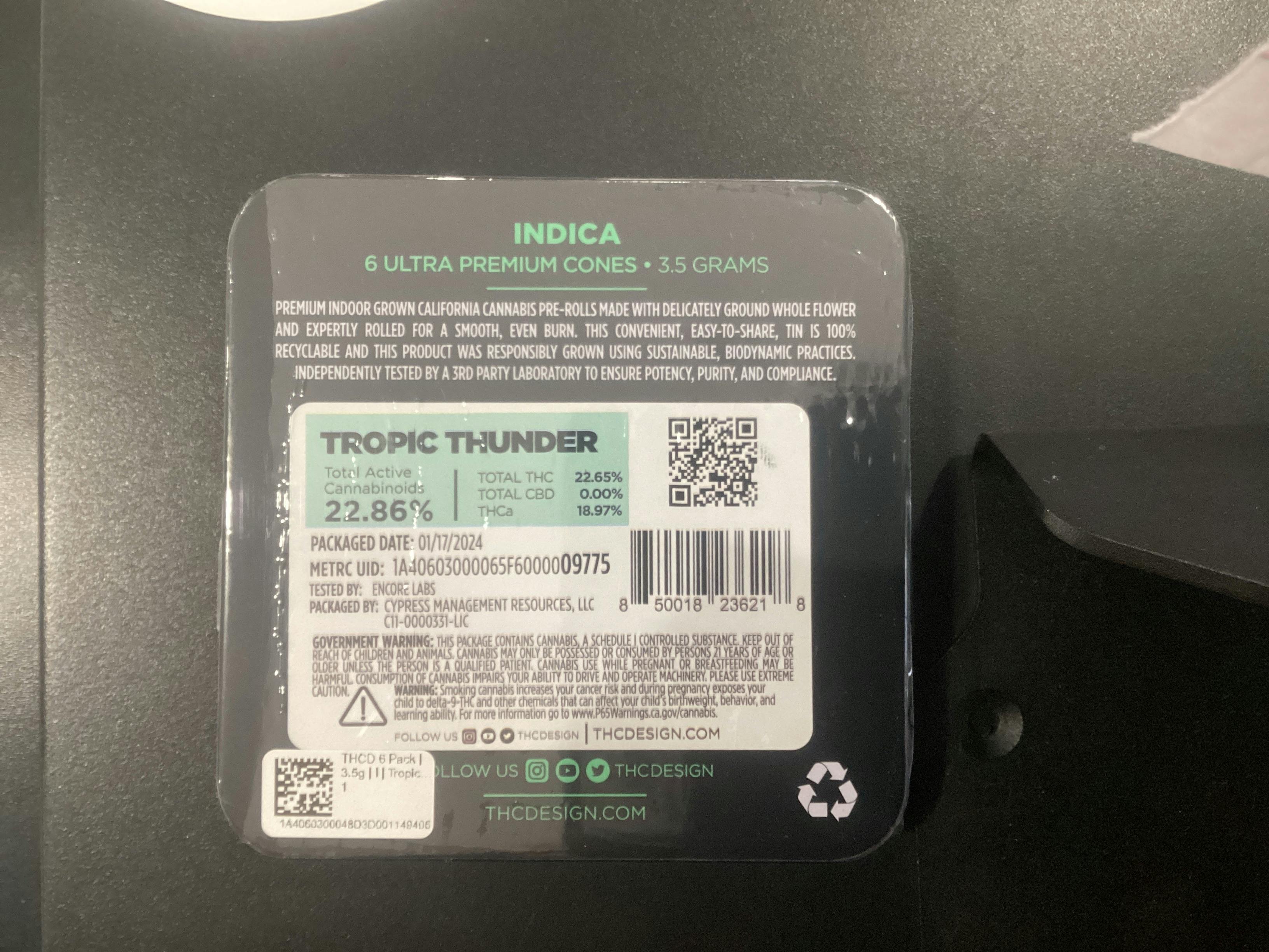 Photograph of product: TH-oui Design | Tropic Thunder 6pk Tin