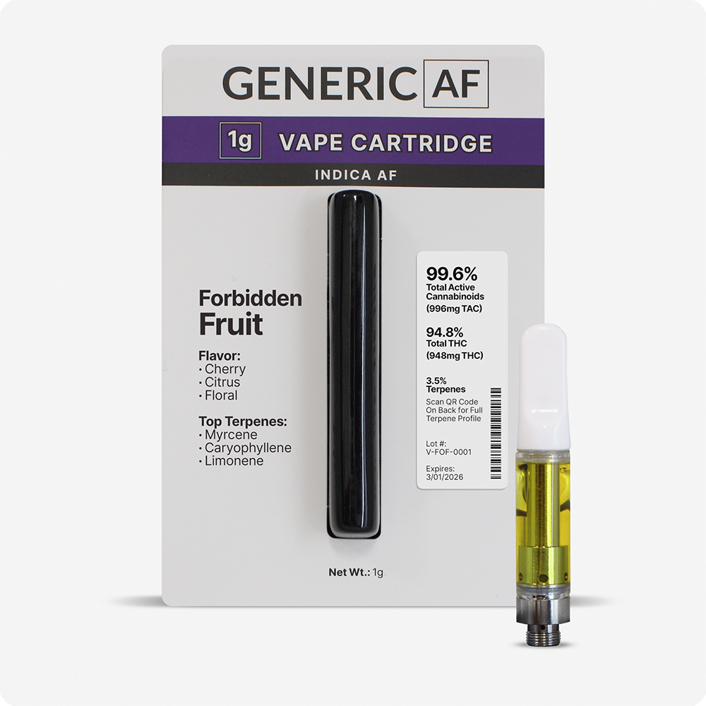 Photograph of Product: Generic AF | Forbidden Fruit | Vape Cartridge | 1g