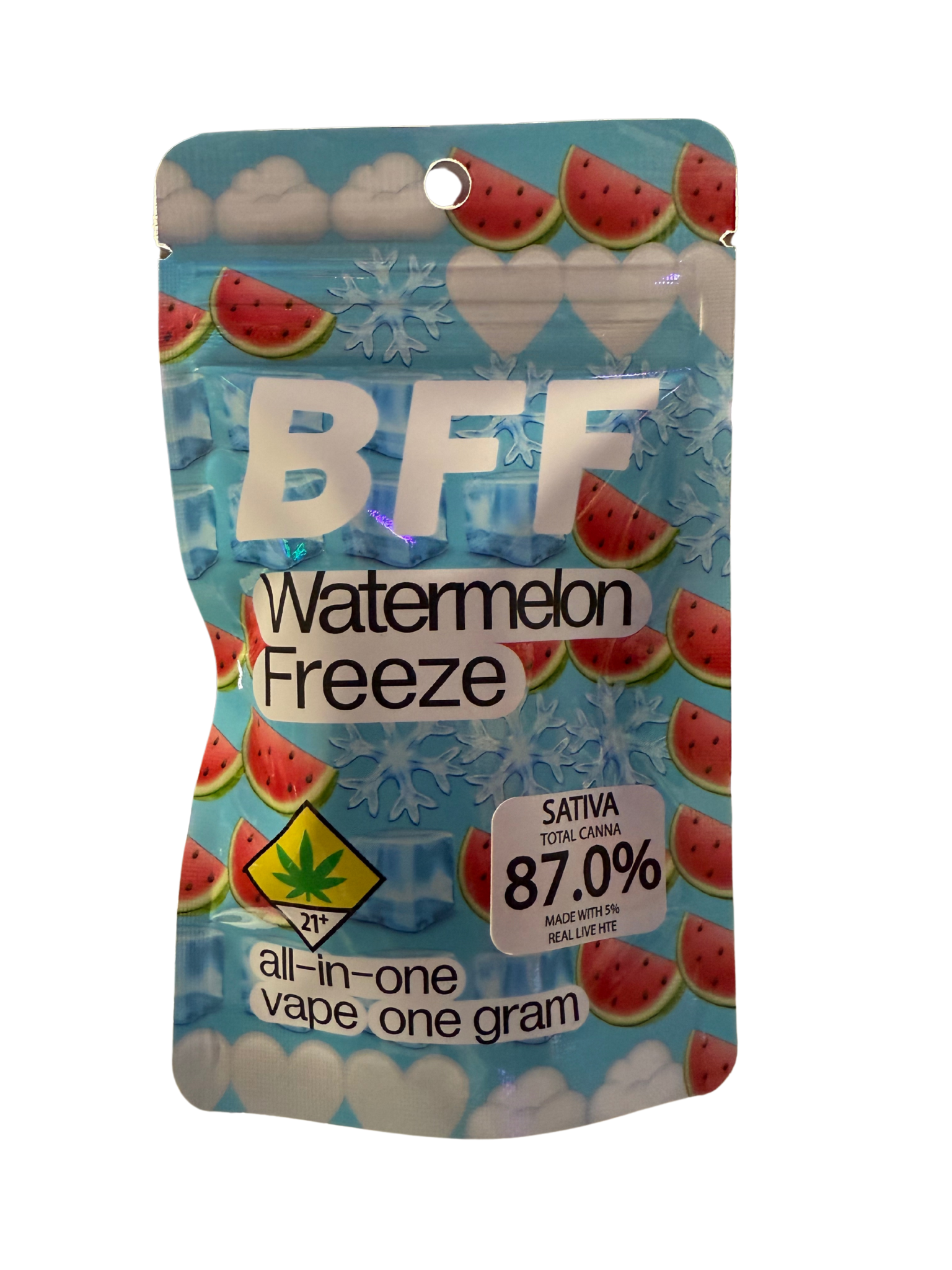 Photograph of product: BFF | Watermelon Freeze | Flavored Disposable | DOH | 1g