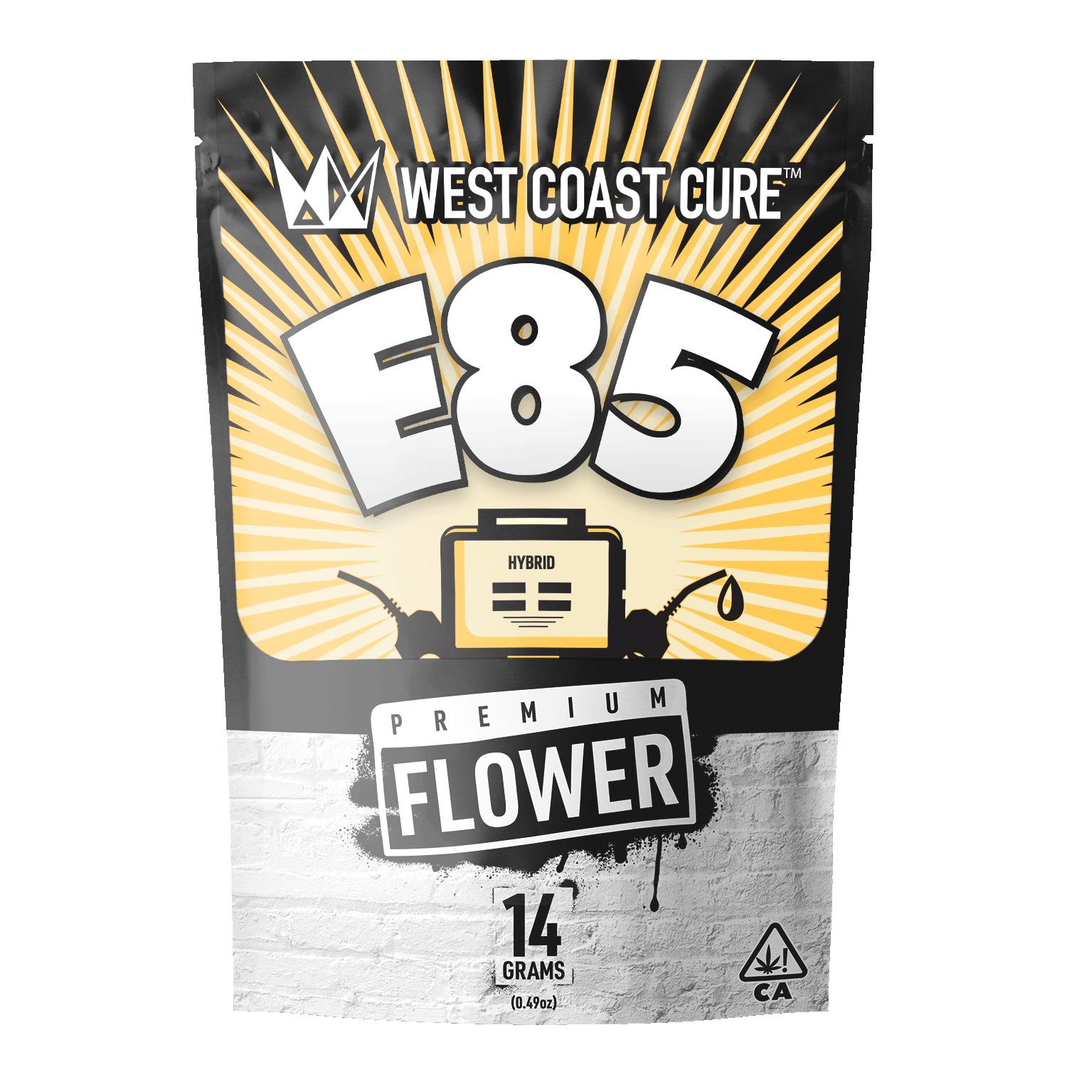 Photograph of product: West Coast Cure - E85 (Hybrid) Flower 14g