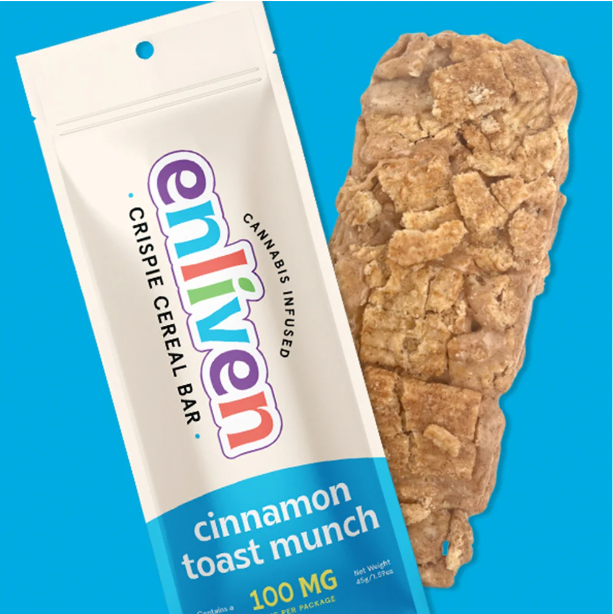 Photograph of product: Enliven Cereal Bar Cinnamon Toast Munch 100mg