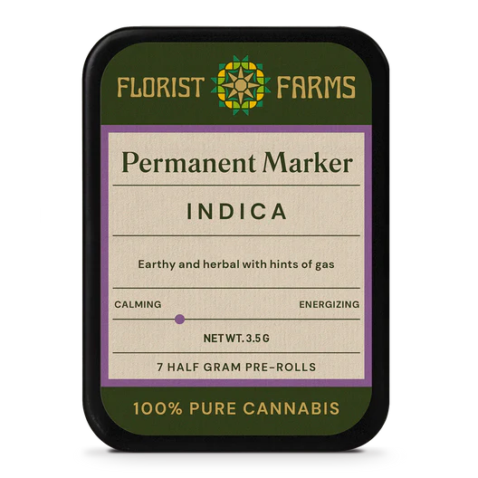 Photograph of product: Florist Farms | Permanent Marker | 1/2 Gram Joints | 7 pack