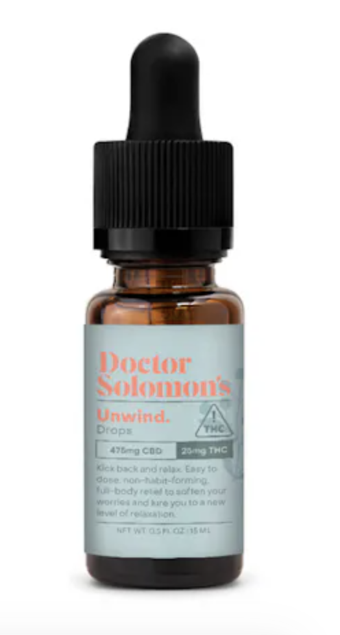 Photograph of product: Unwind Drops - 475mg CBD 25mg TH-oui