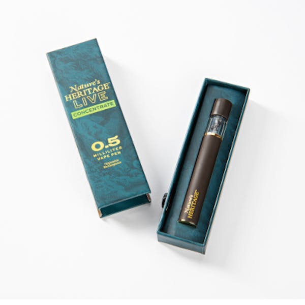 Photograph of product: Nature's Heritage-Live Resin Disp Vape Cart-RS #11 .5g