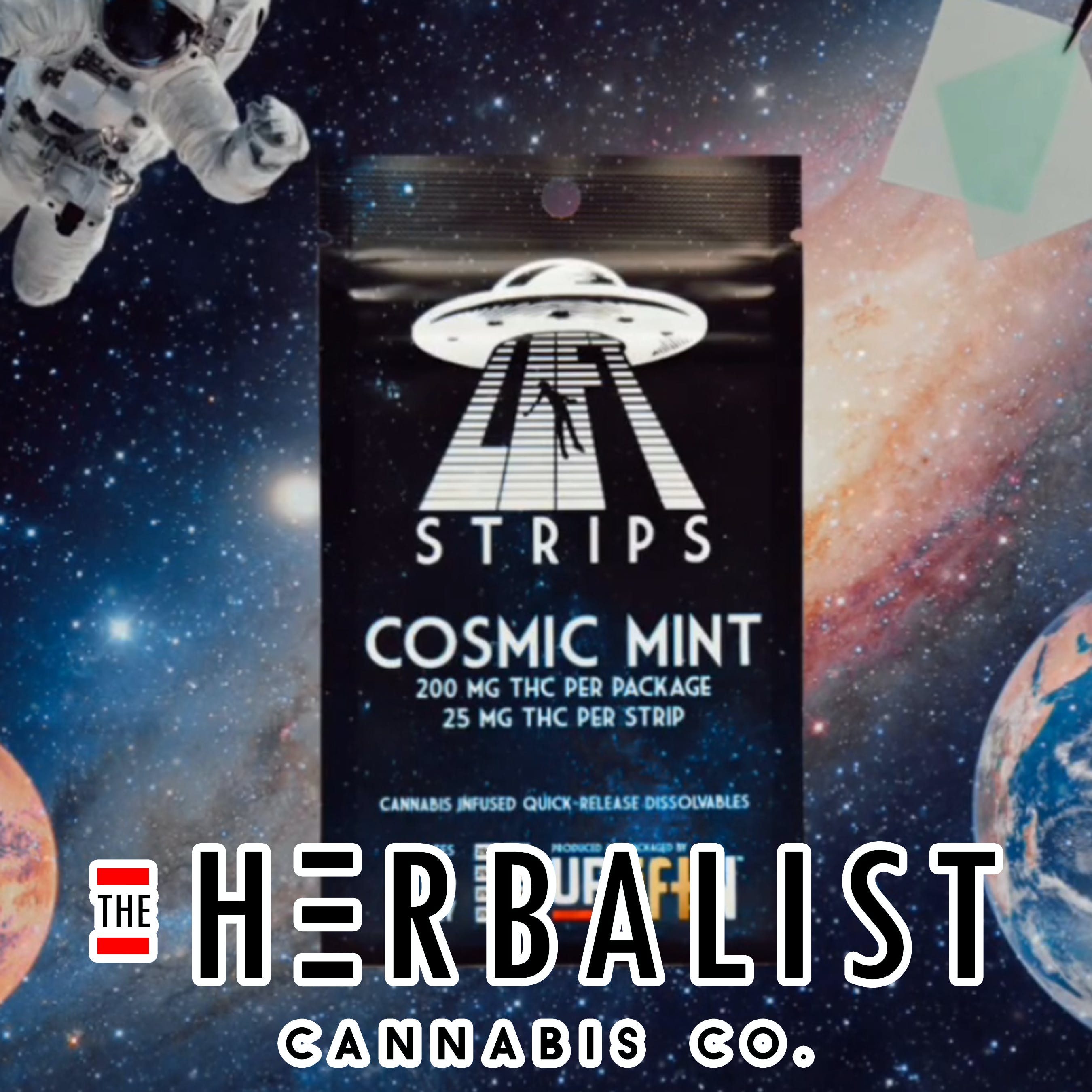 Photograph of product: Uplift N Lift Strips 200mg Cosmic Mint