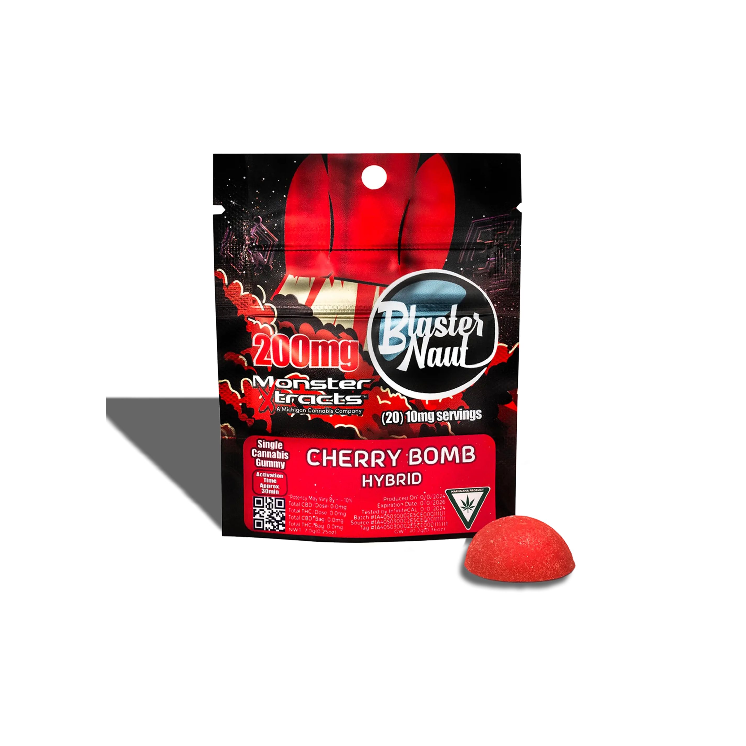 Photograph of product: BLASTERNAUT | Gummy | Cherry Bomb | 200mg