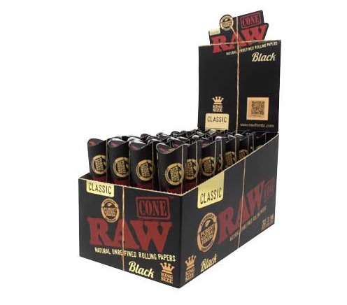 Photograph of product: RAW: Black King Size | Pre-Rolled Cones | 3pk