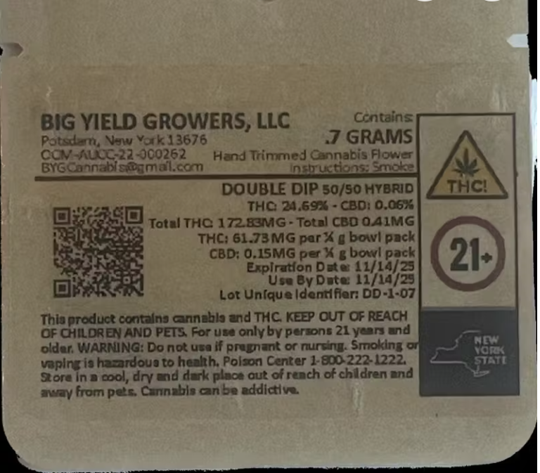 Photograph of product: BYG Oui'd | Double Dip Dime Bag | Flower - .7g