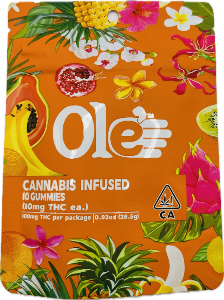 Photograph of product: Watermelon Lime 100mg Distillate 10 Pack Gummies - Ole' 4 Fingers