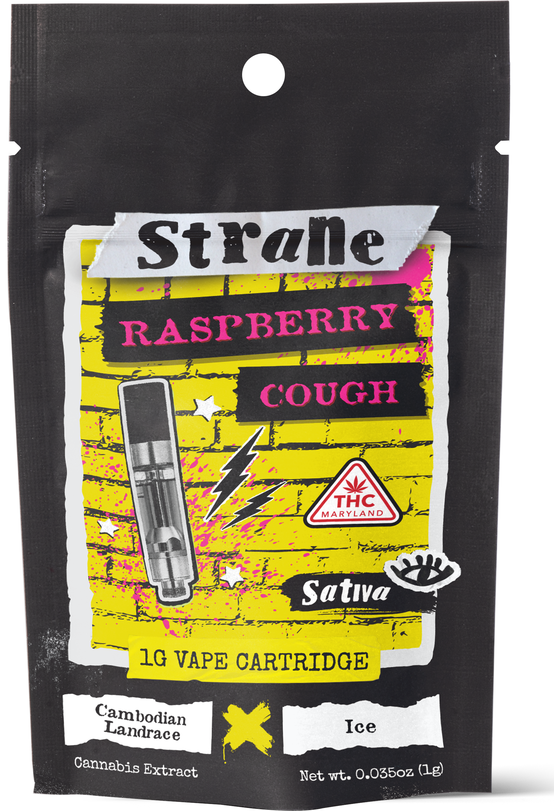 Photograph of product: Raspberry Cough Distillate Cartridge 1g