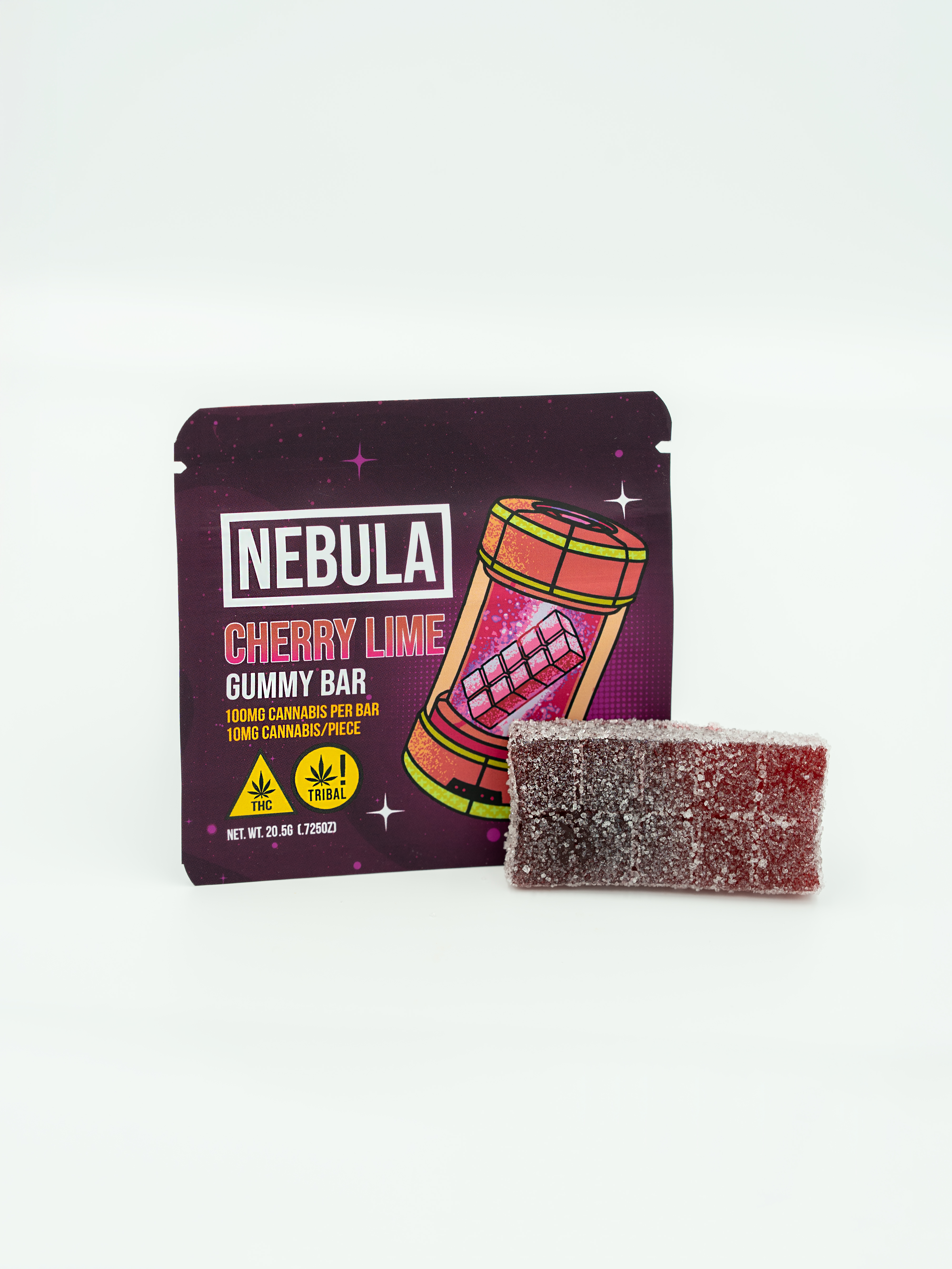 Photograph of product: Nebula 100mg Cherry Lime Gummy Bar
