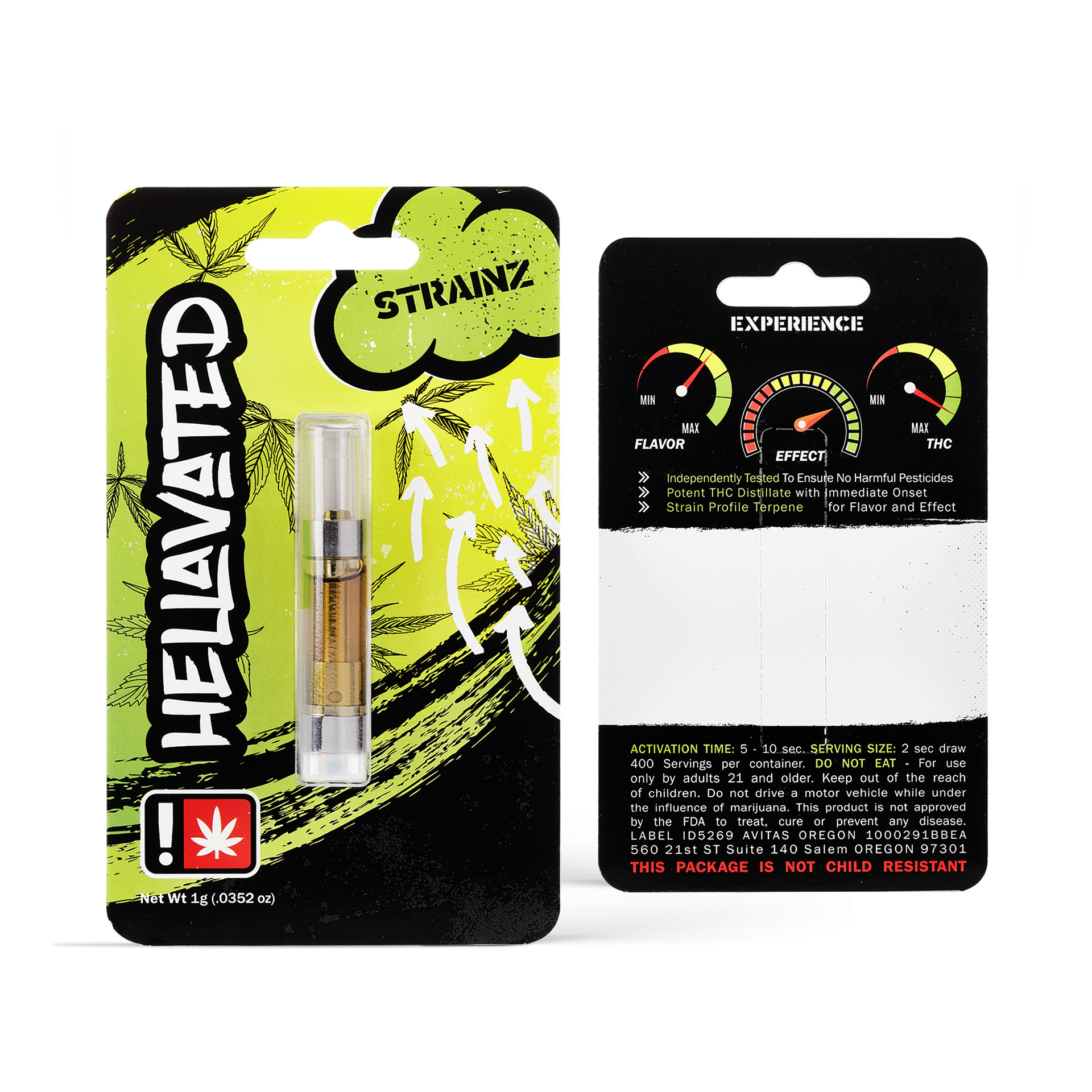 Photograph of product: Hellavated Strainz GMO Cookies Cartridge 1g
