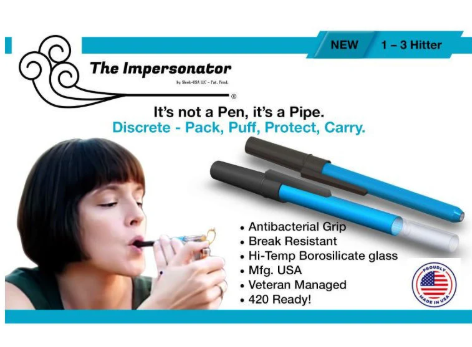Photograph of product: The Impersonator | Pen Glass One Hitter | 4.5"