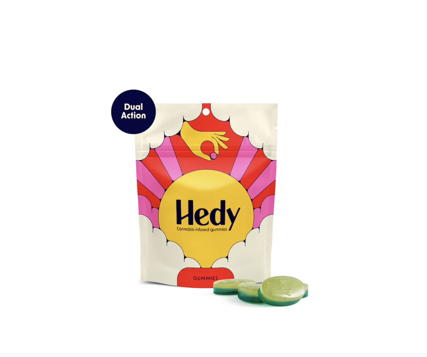 Photograph of product: Hedy Energized Lemon Drop Gummies 100 mg 10pk