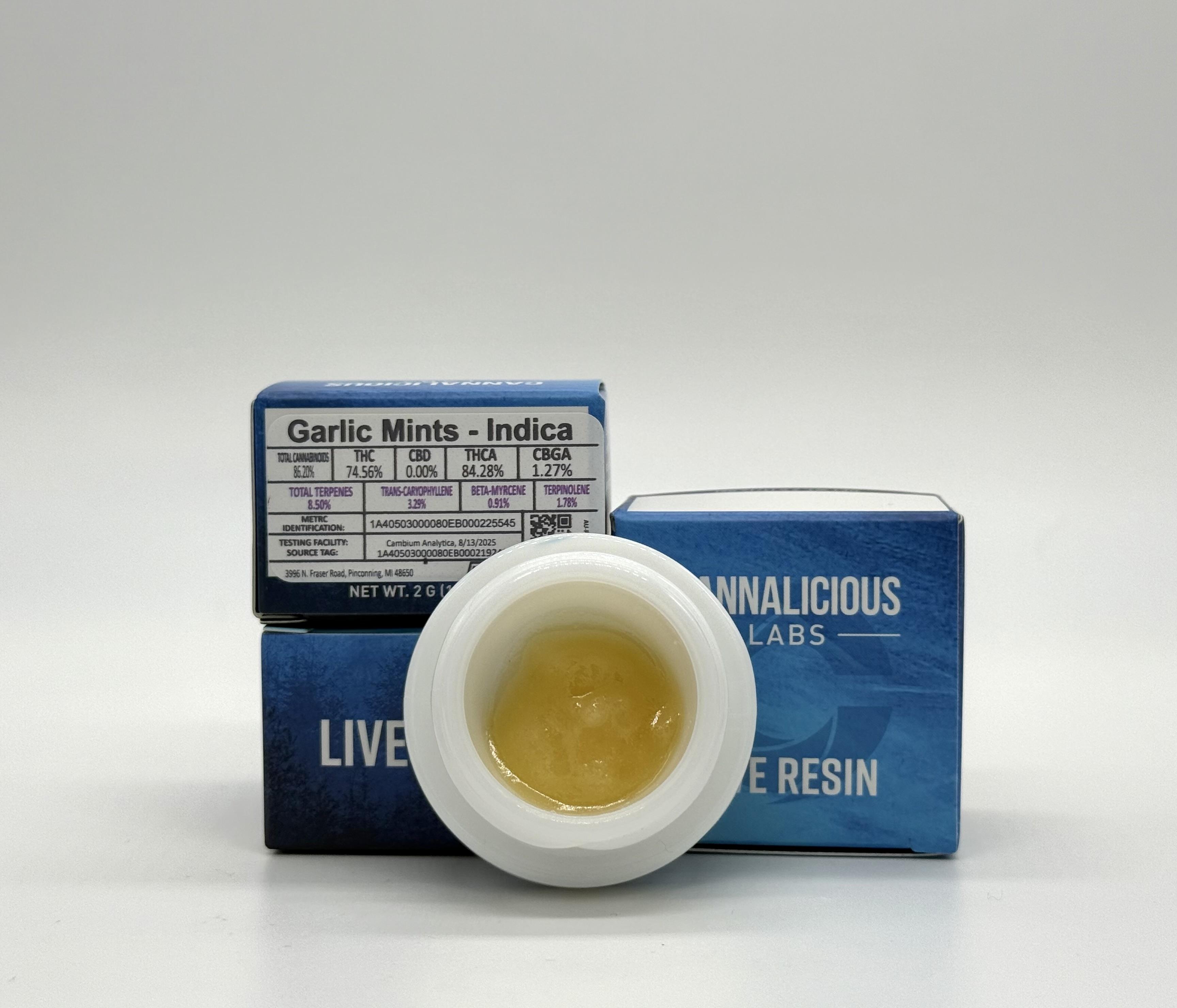 Photograph of product: Cannalicious - 2g Live Resin - Garlic Mints