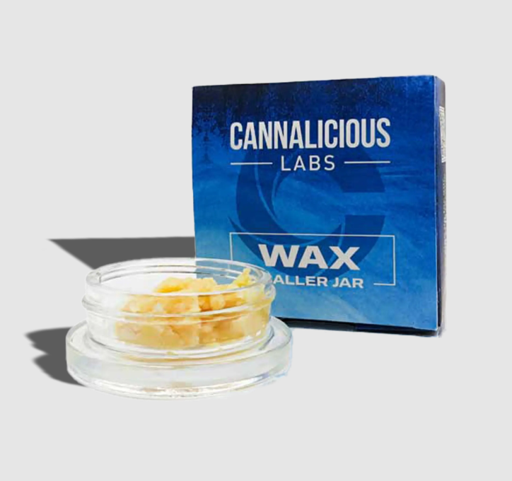 Photograph of product: CANNALICIOUS LABS GAS MASK CURED RESIN BALLER JAR 7G