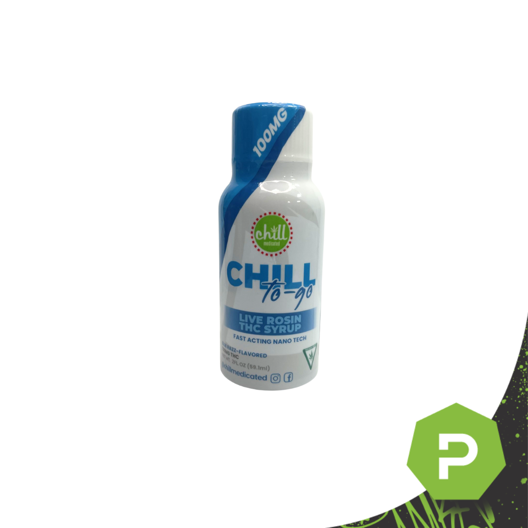 Photograph of product: Chill Medicated To-Go | 100mg Live Rosin Syrup | Blue Raspberry