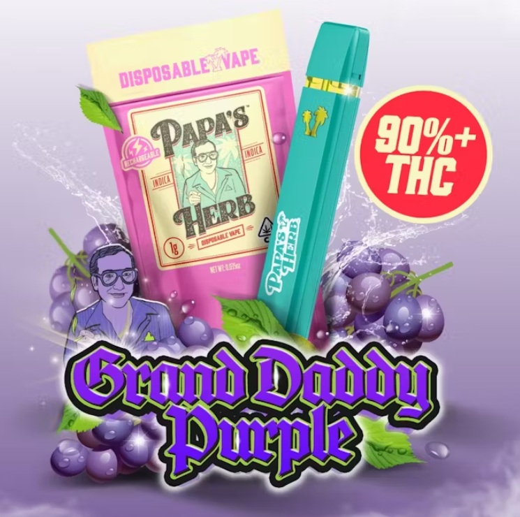 Photograph of product: Papa's Herb Grand Daddy Purple Oui'd AIO 1g
