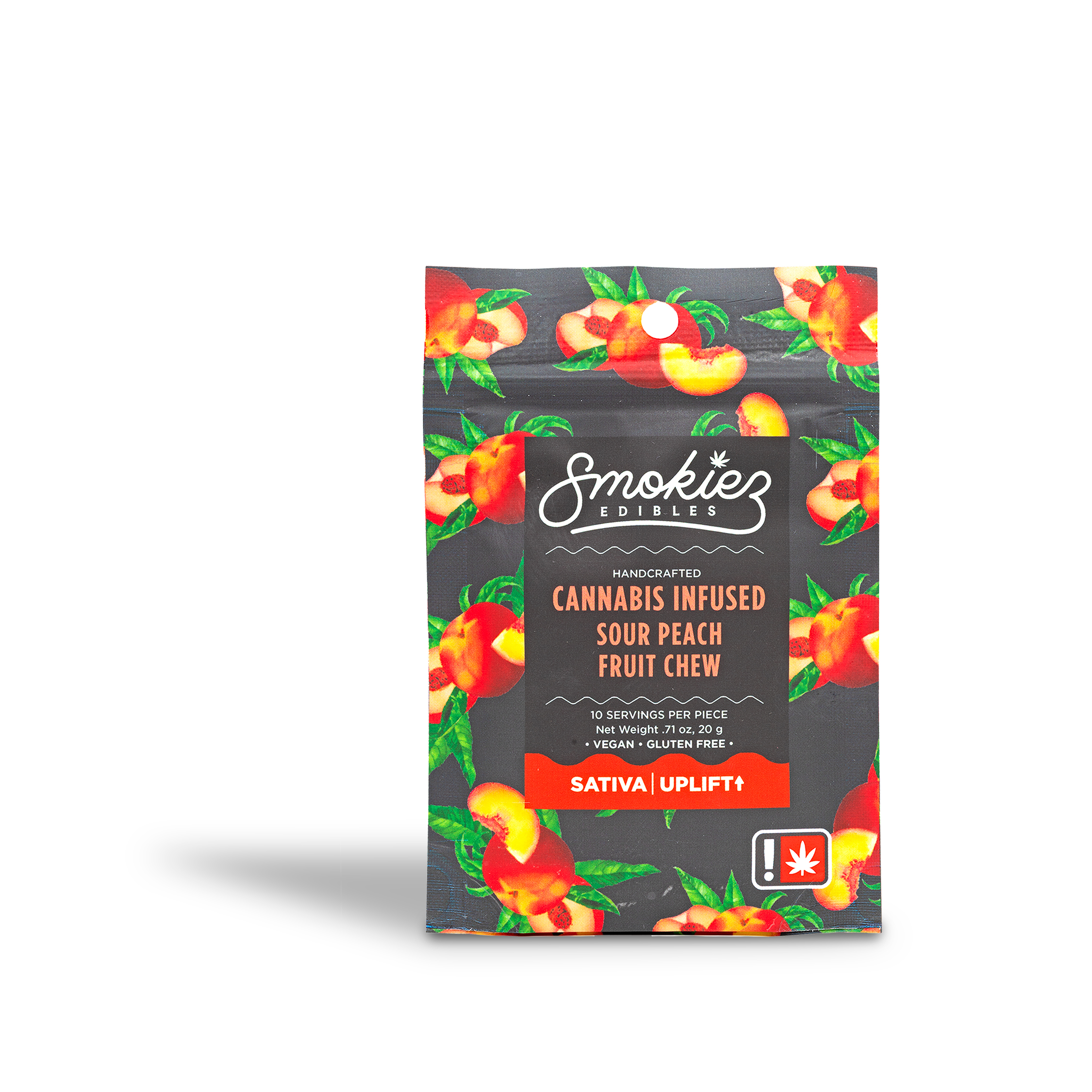 Photograph of product: Smokiez - Sour Peach Single Gummy - .71oz