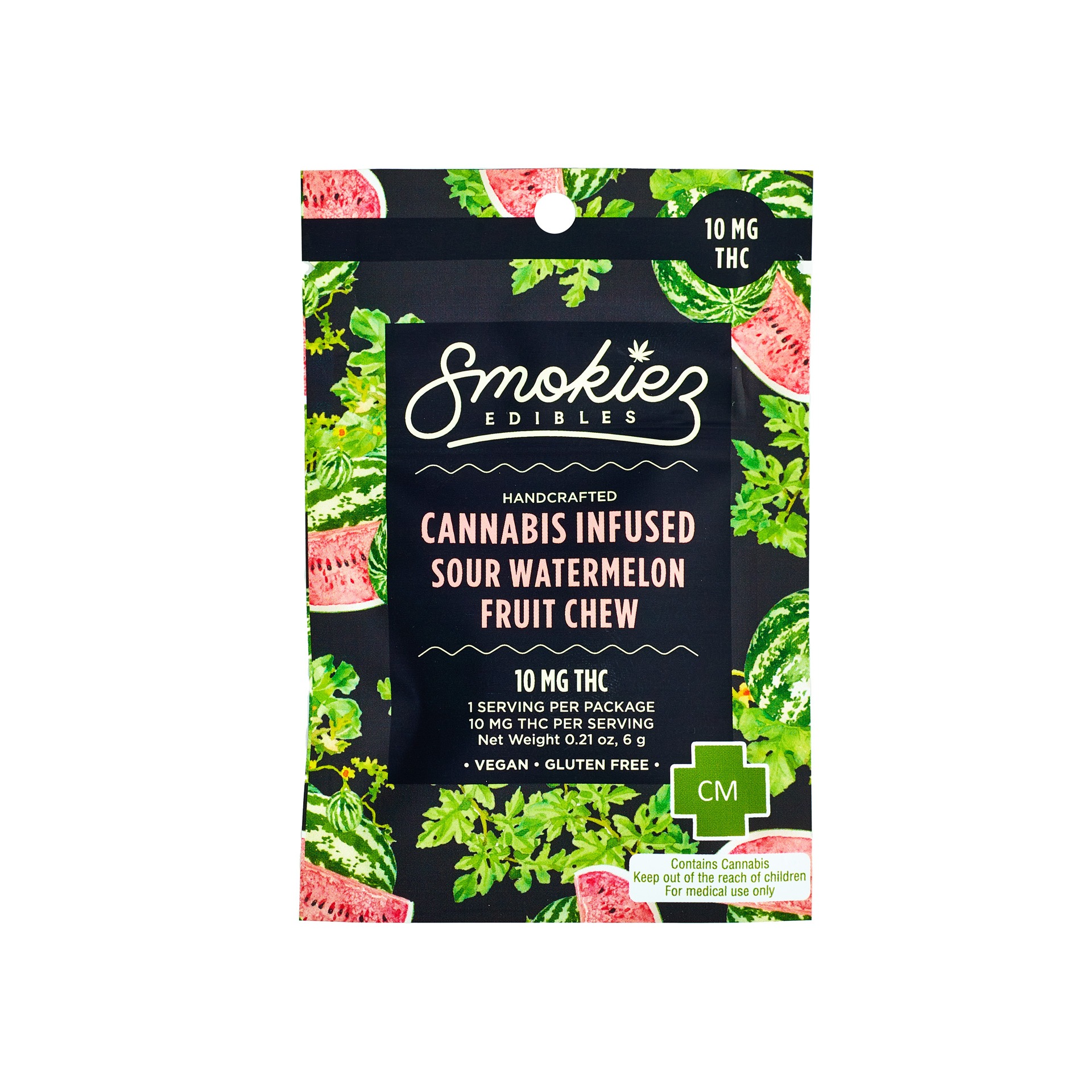 Photograph of product: Smokiez Chews 10mg Sour Peach Oui'd