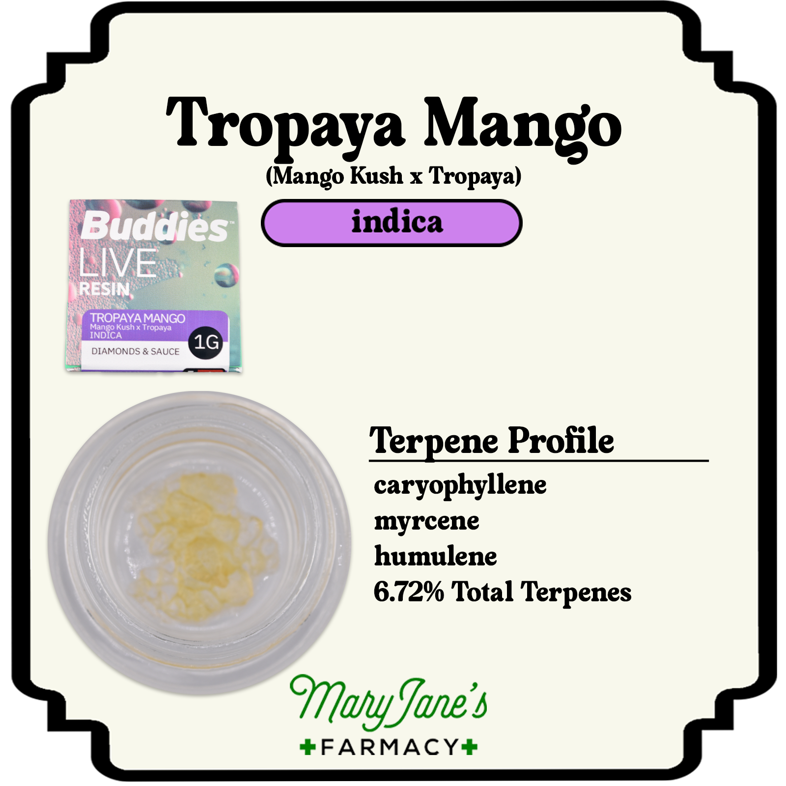 Photograph of product: Tropaya Mango Live Resin Diamonds & Sauce Extract | 1g