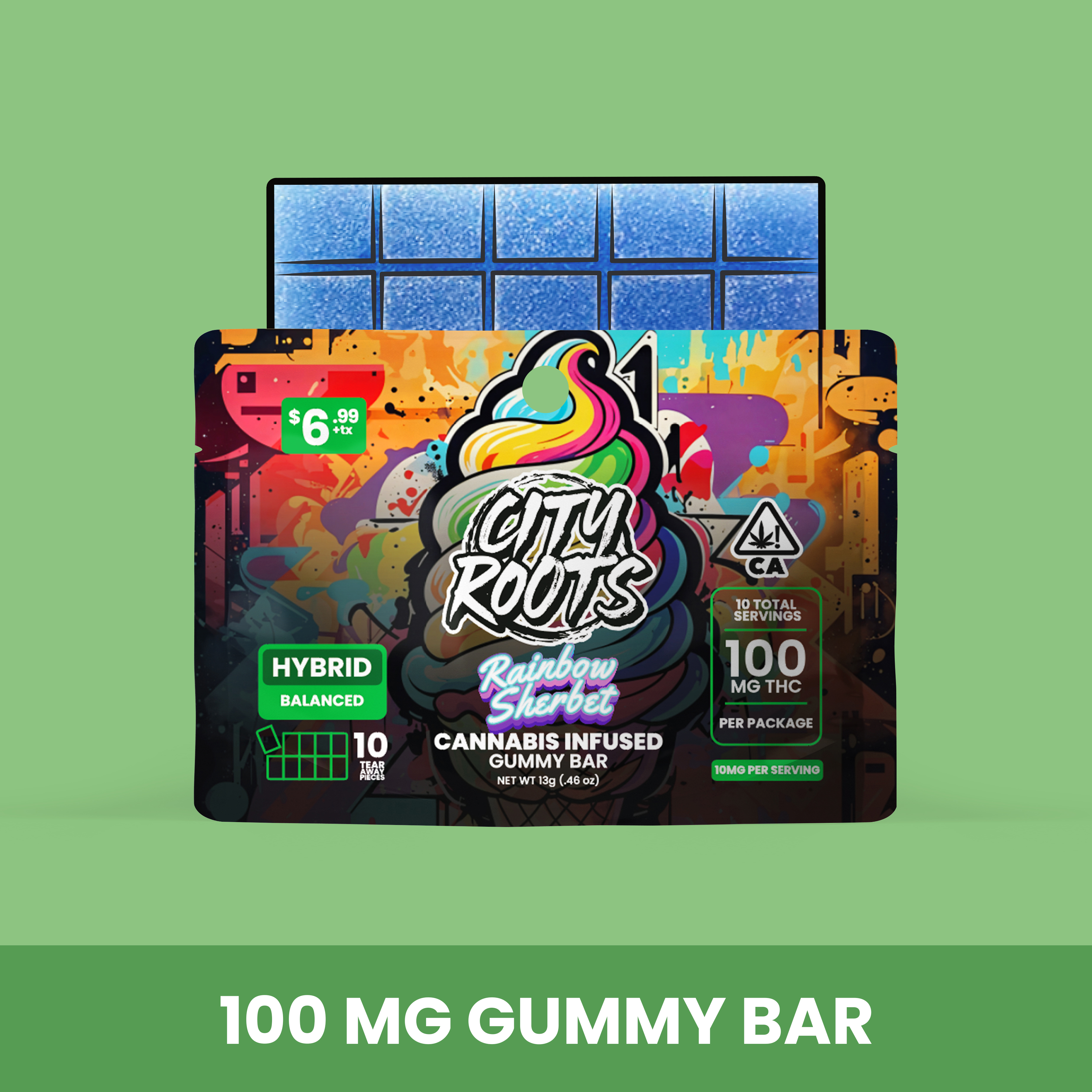 Photograph of product: City Roots - Rainbow Sherbet (Hybrid) Edible 100mg