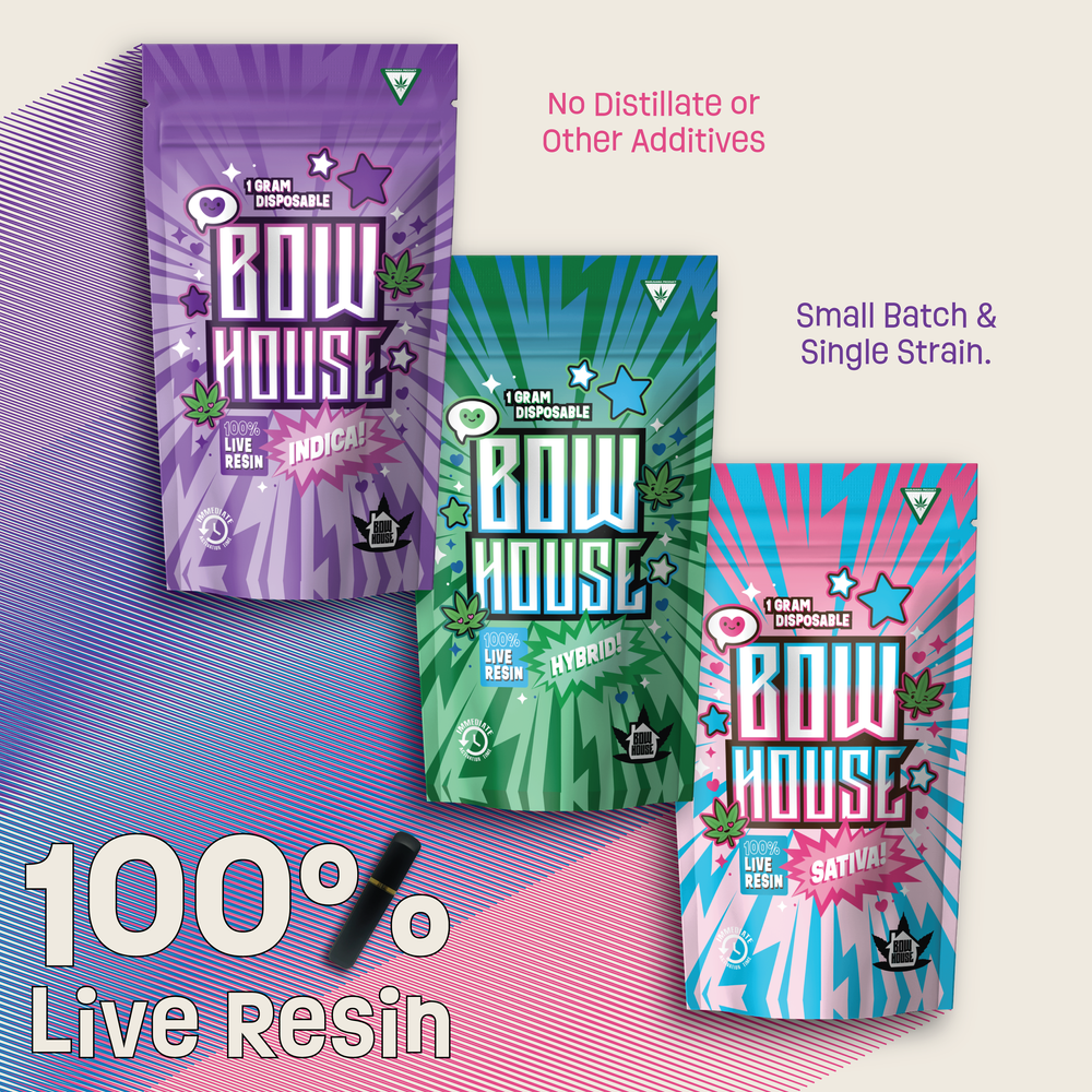 Photograph of Product: Bow House | Insane Blue Dream | 1g Live-Resin Disposable Vape | REC