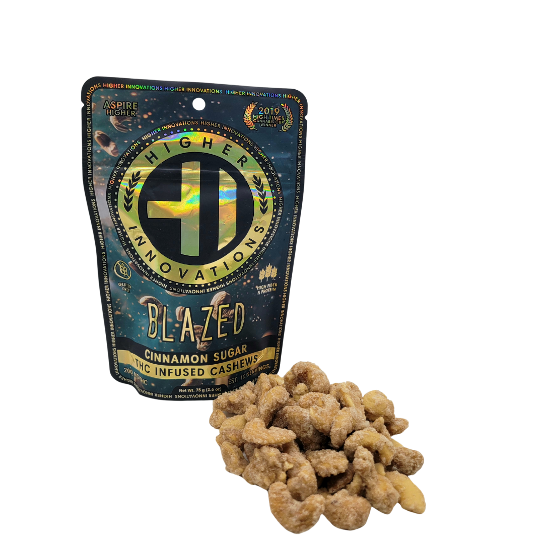 Photograph of product: Blazed 200mg Infused Cashews Cinnamon Sugar