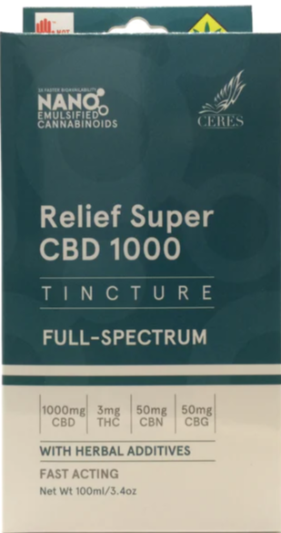 Photograph of product: CERES Relief Super CBD Tincture (3.4oz)
