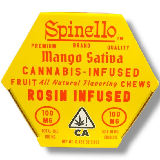Photograph of product: Spinello - Mango 100mg Rosin Gummies - 