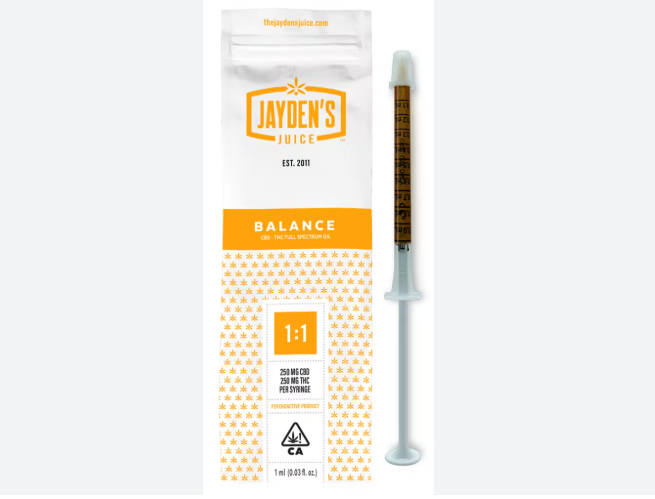 Photograph of product: Jayden's Juice   1:1 Balance Syringe 1ml