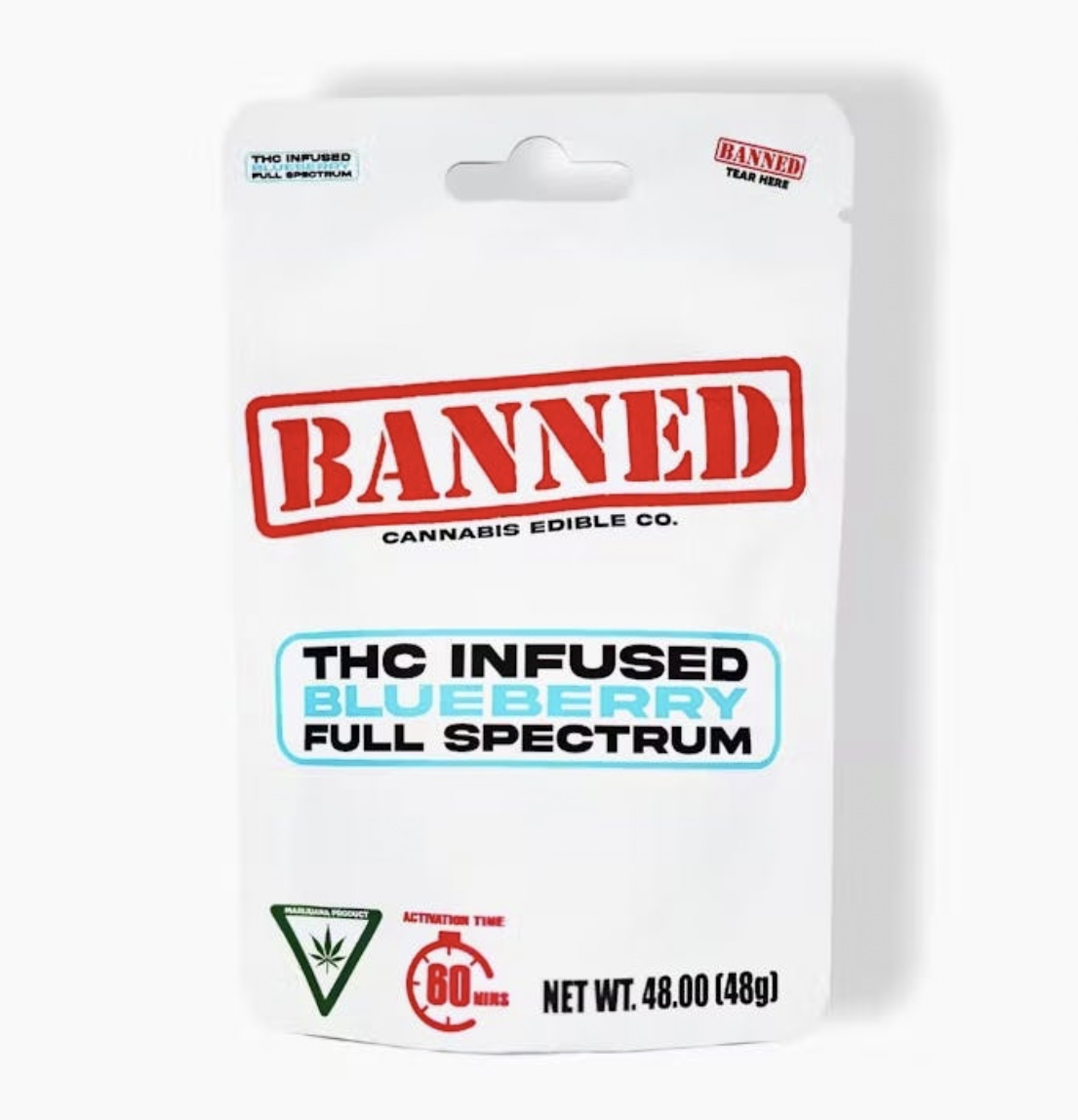 Photograph of product: Banned: Blueberry 200MG Gummies (4x50mg)