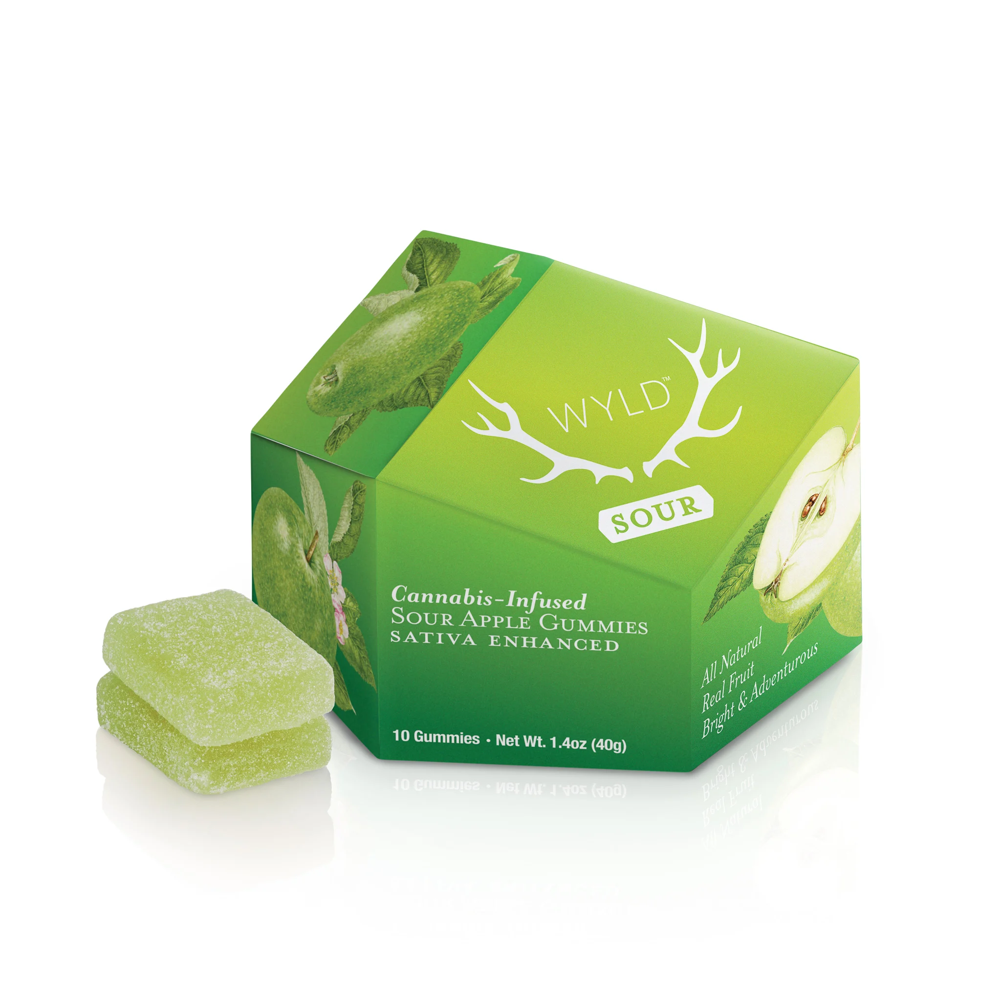 Photograph of product: Sour Apple Oui'd Enhanced Gummies [10pk] (100mg TH-oui)