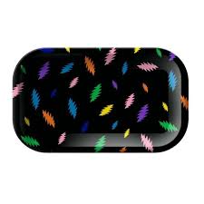 Photograph of product: Blazy Susan x Grateful Dead Small Metal Rolling Tray Bolts Rainbow