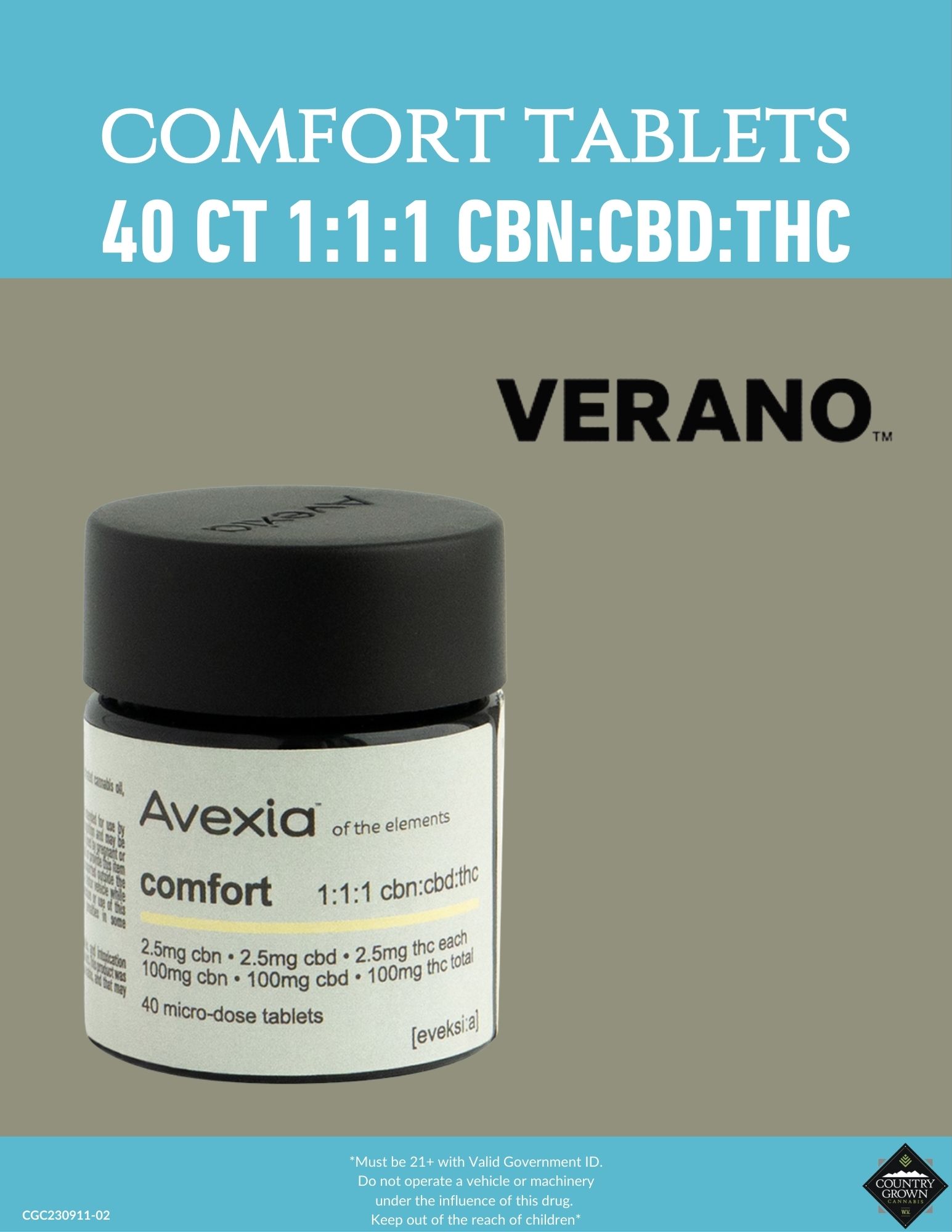 Photograph of product: Comfort Tablets 40 ct 1:1:1 CBN:CBD:TH-oui