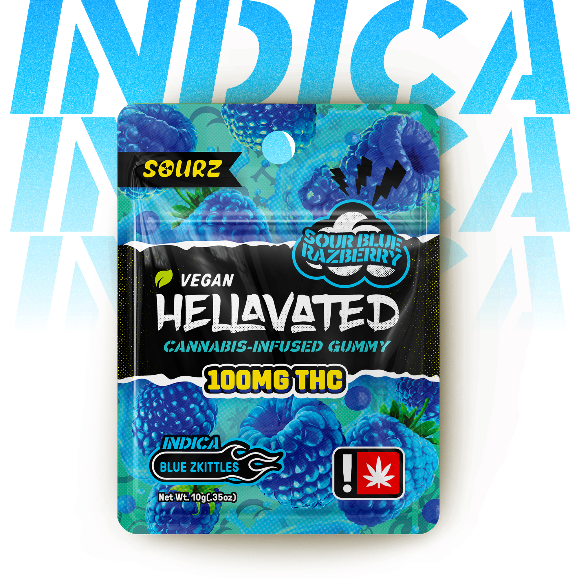 Photograph of product: Hellavated Gummiez | Sour Blue Raspberry