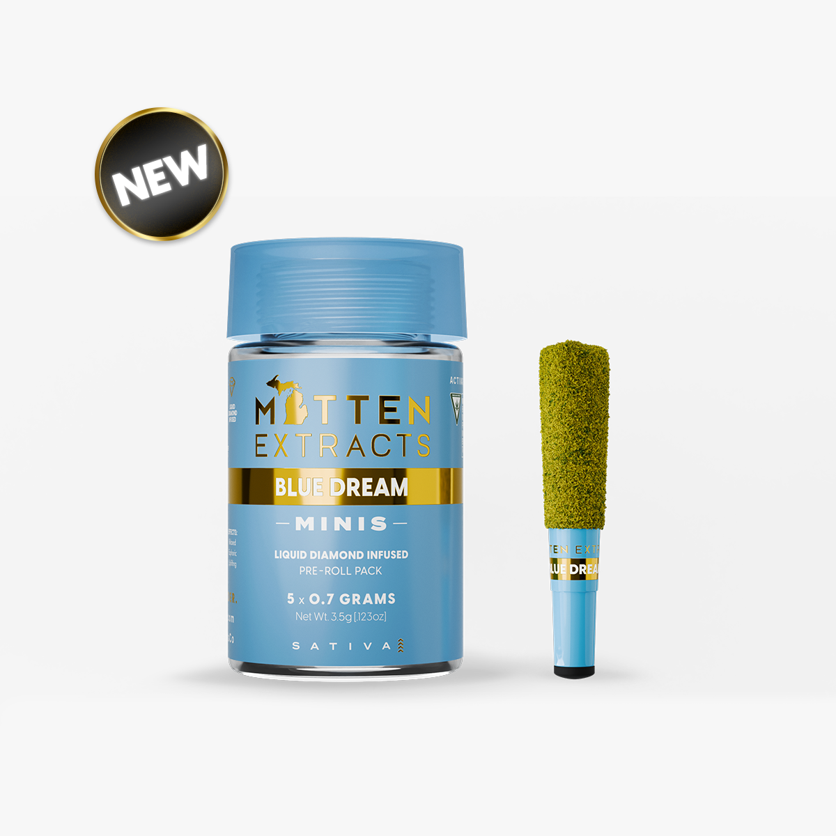 Photograph of product: Blue Dream .7 Infused Pre-Roll Minis - 5 Pack