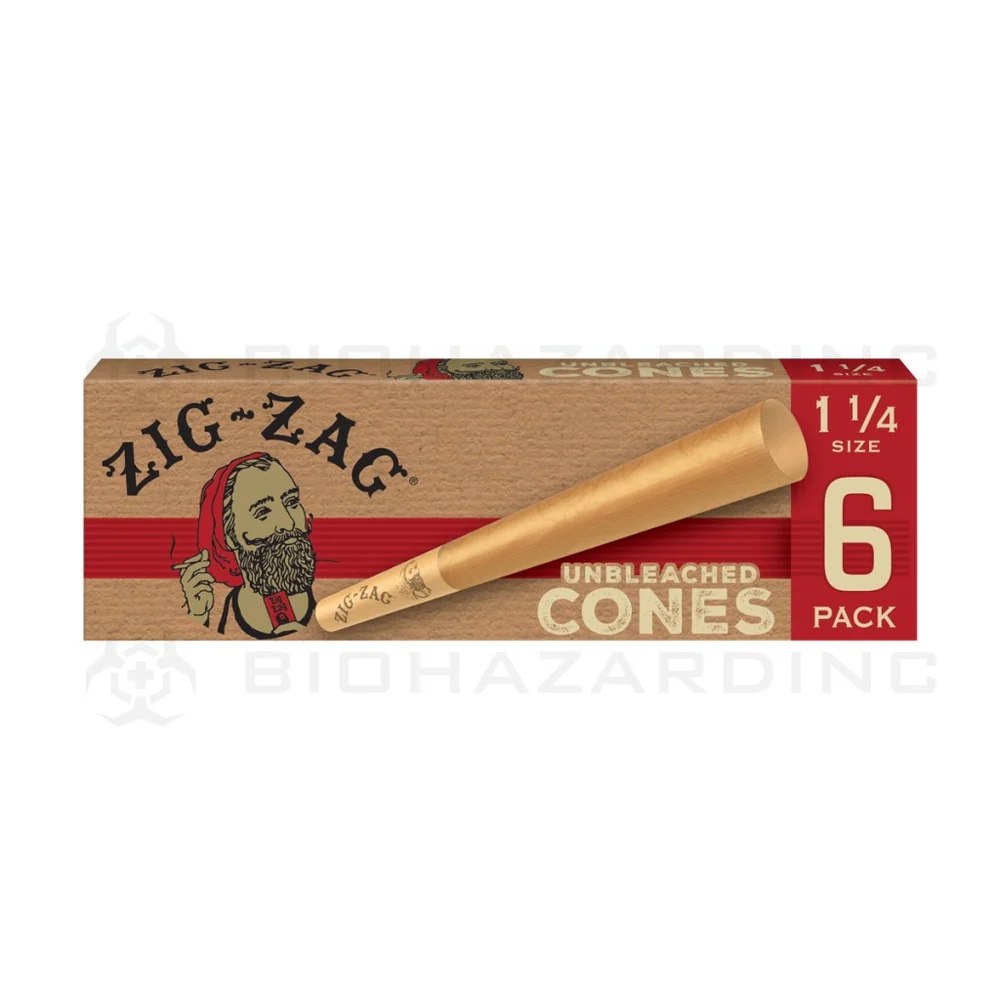Photograph of product: Zig Zag Unbleached Cones 6 pack