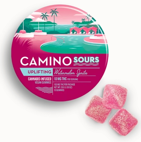 Photograph of product: Camino Sours Gummies | Watermelon Spritz (Uplifting) | 100mg
