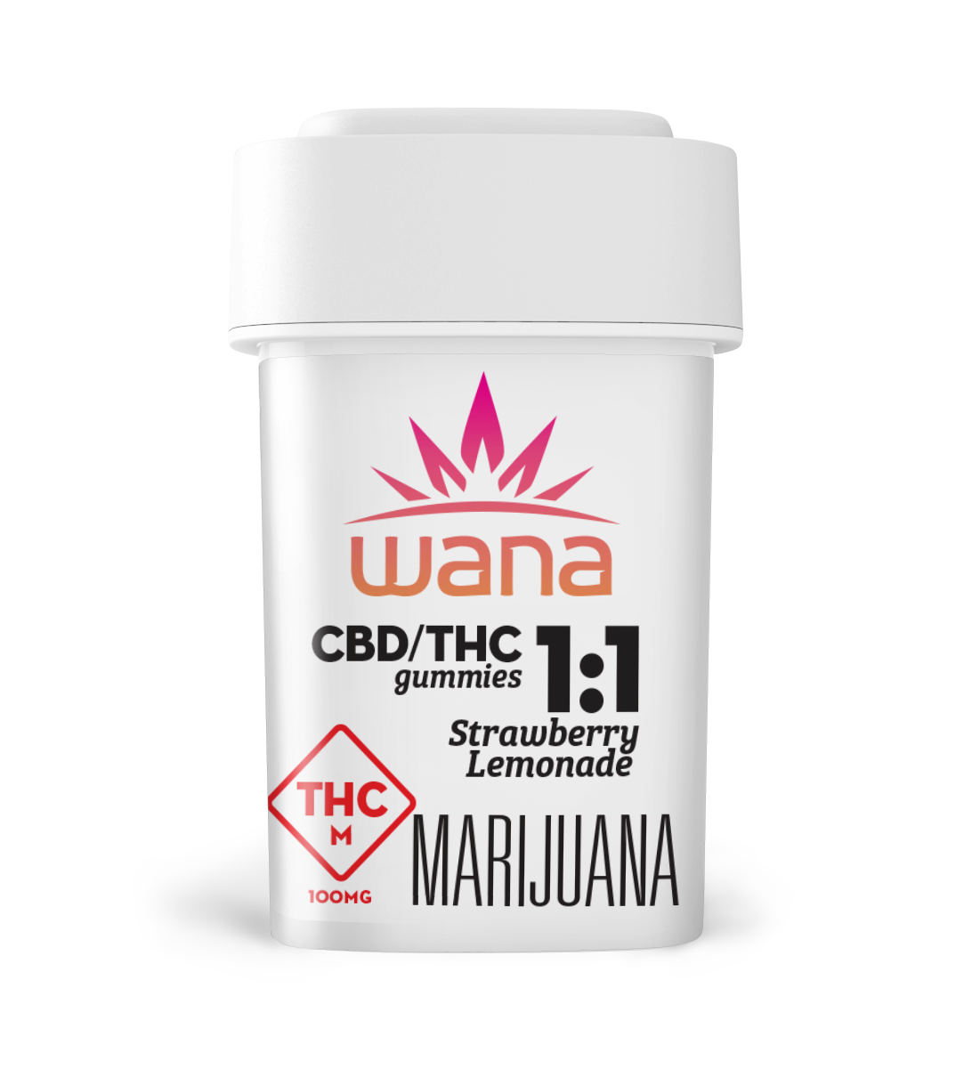 Photograph of product: Strawberry Lemonade | 1:1 CBD:THC | Classic Ratio Gummies 100mg