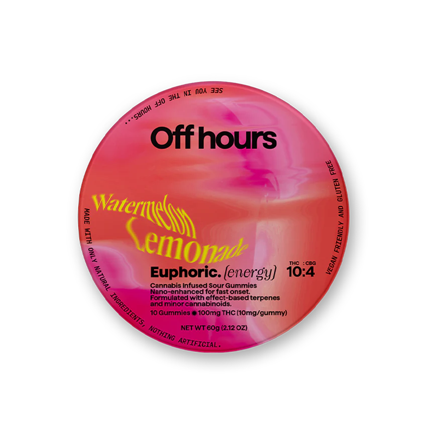 Photograph of product: Off hours | Gummies 100mg | Euphoric | Watermelon Lemonade