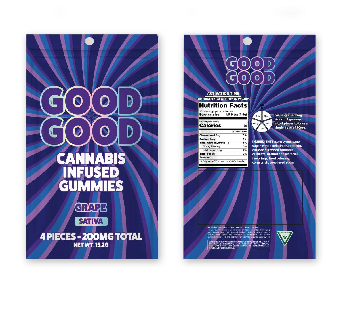 Photograph of product: Good Good - Grape - 200mg Gummies