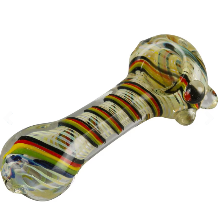 Photograph of product: Rasta Spoon Glass Pipe 4"