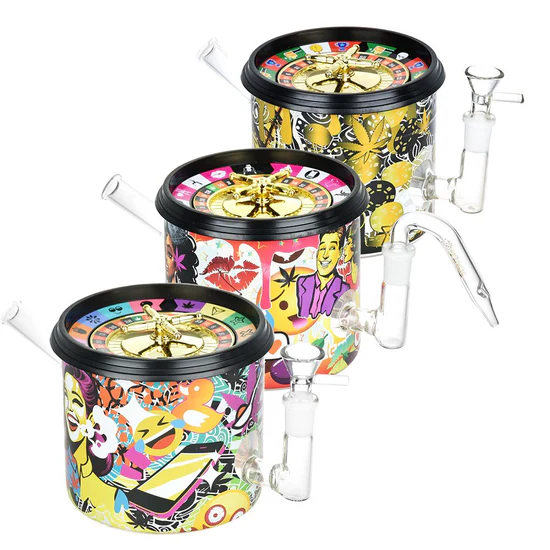 Photograph of product: Dabtized Puff 'N' Play Game Glass Waterpipe - | Truth or Dare