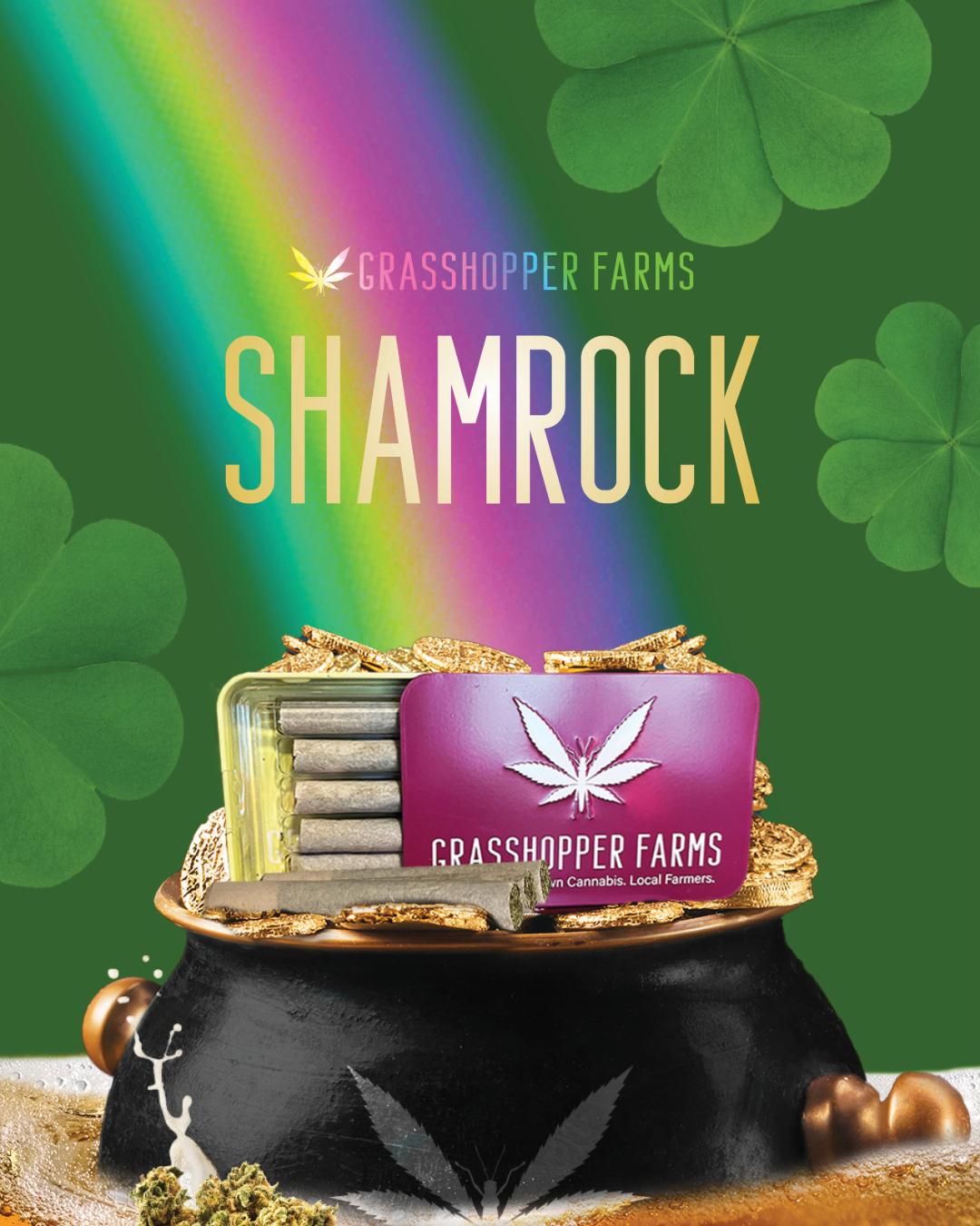 Photograph of product: 1G SHAMROCK INFUSED PRE-ROLL 5 PACK