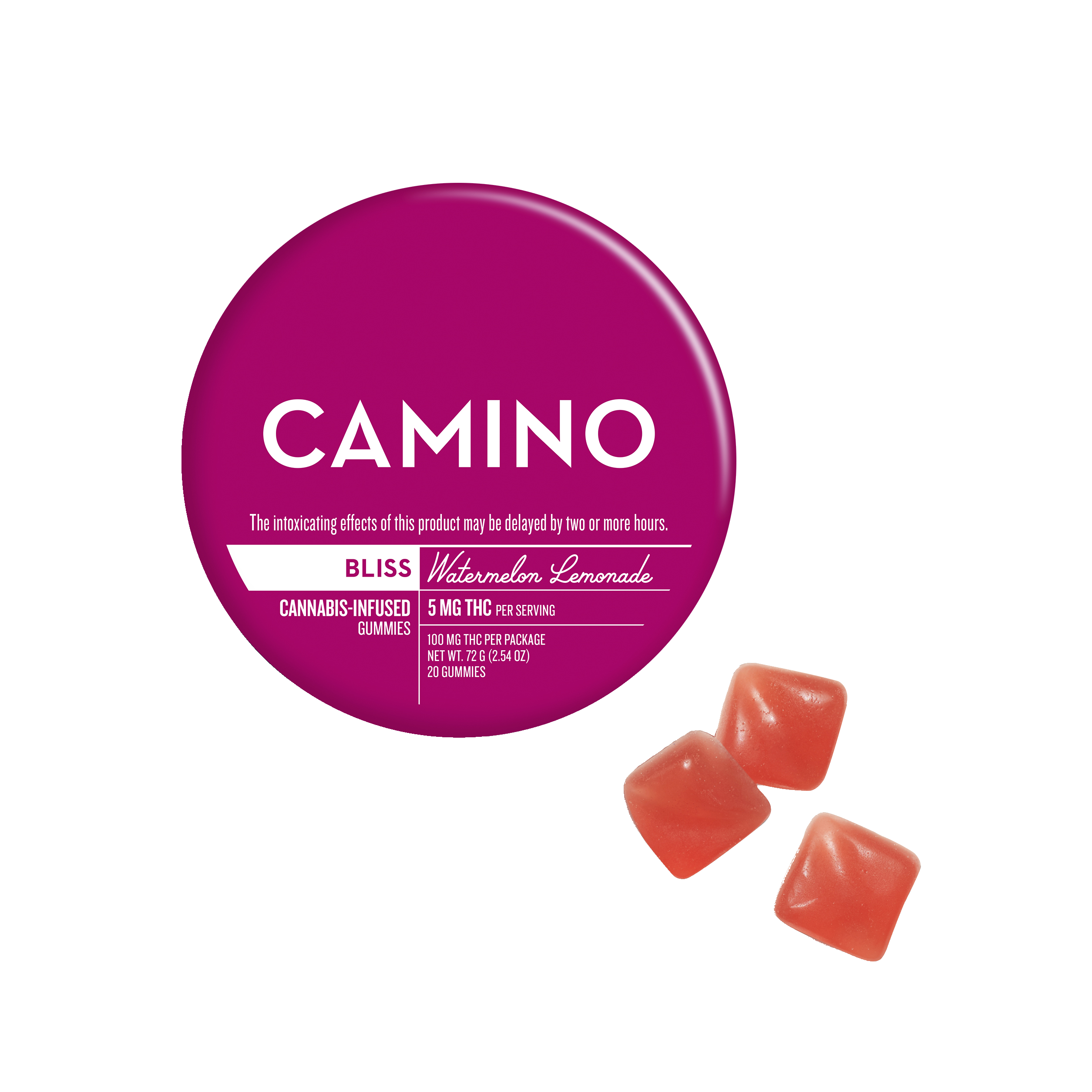 Photograph of product: Camino | Watermelon Lemonade | Gummies | 20 pack 100mg