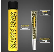 Photograph of product: SAUCE BOSS - GARLIC BUTTER XL LIVE RESIN INFUSED PRE-ROLL 1.25 GRAMS