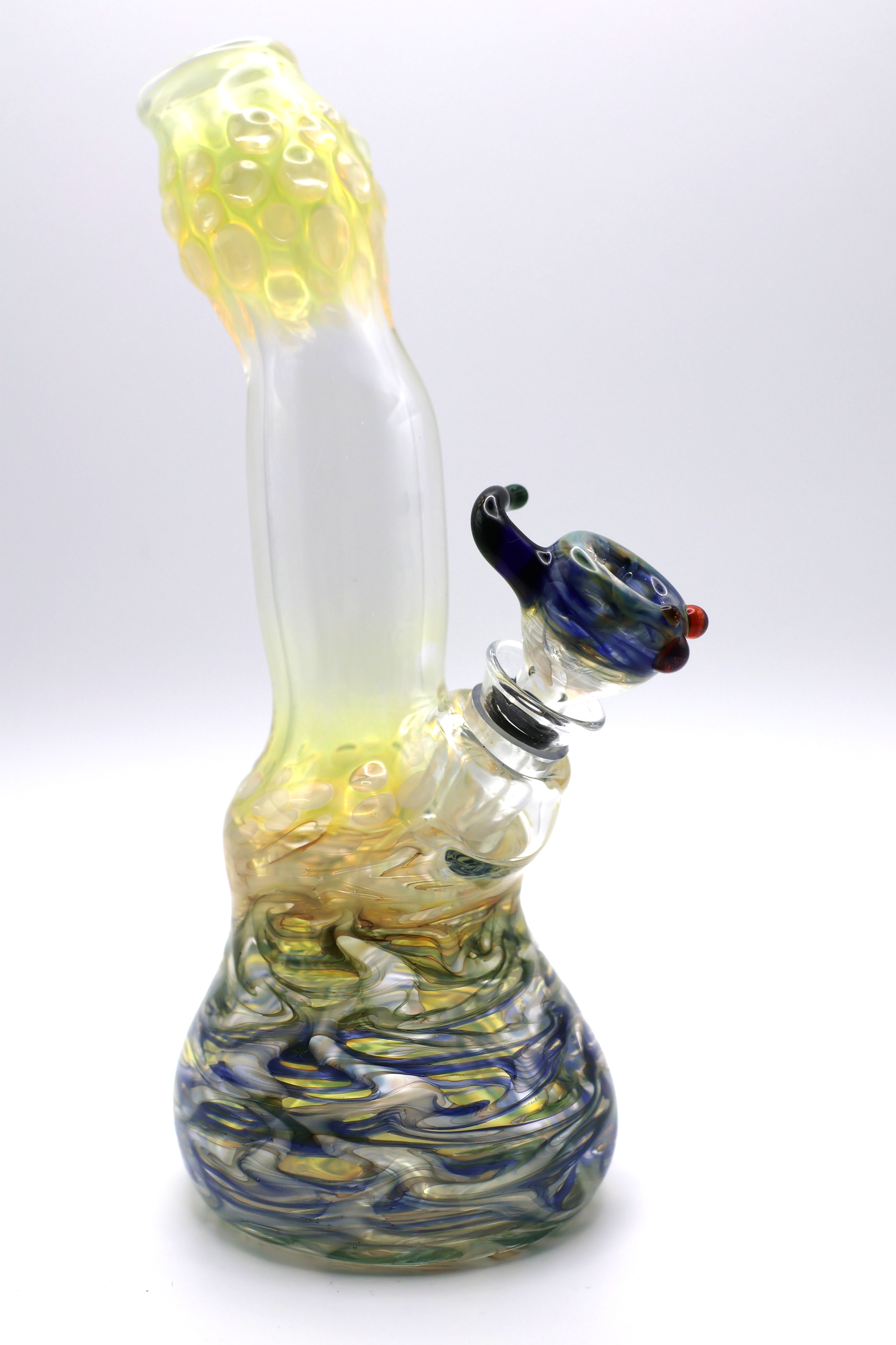 Photograph of product: Blue/Green Swirl Bong - Vermont Blown Glass