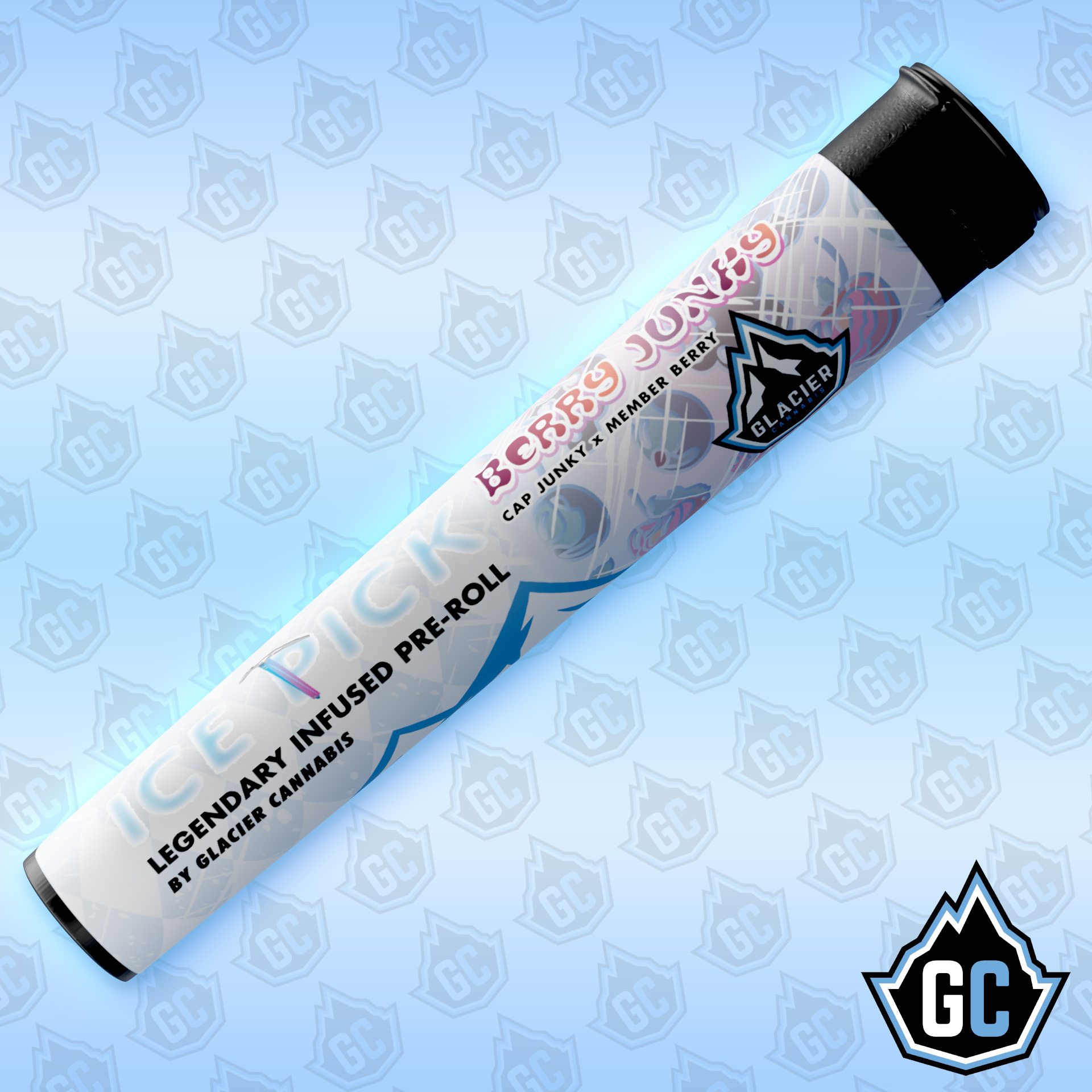 Photograph of product: Glacier | Ice Pick Infused Pre-Roll | Berry Junky (1g)